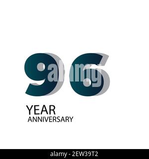 96 anniversario modello vettoriale disegno Illustrazione Blu elegante Bianco Sfondo Illustrazione Vettoriale