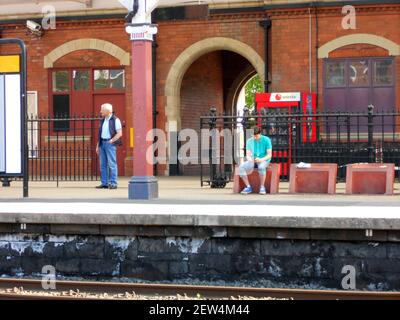 Stazione della metropolitana Monkseaton, Whitley Bay, Tyne and Wear, Regno Unito Foto Stock