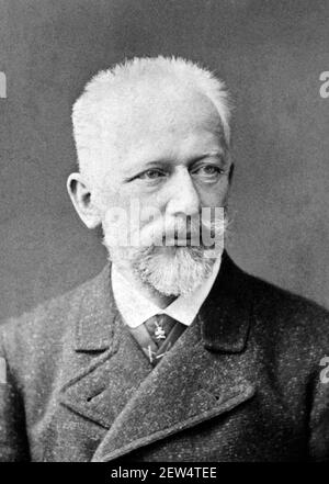 Tchaikovsky. Ritratto del compositore russo Pyotr Ilyich Tchaikovsky (Pyotr Ilyich Chaykovsky; 1840-1893), 1892 Foto Stock