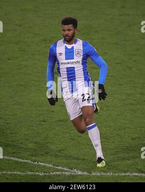 Il Fraizer Campbell di Huddersfield Town durante la partita del campionato Sky Bet al John Smith's Stadium di Huddersfield. Data immagine: Martedì 2 marzo 2021. Foto Stock