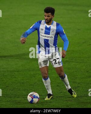 Il Fraizer Campbell di Huddersfield Town durante la partita del campionato Sky Bet al John Smith's Stadium di Huddersfield. Data immagine: Martedì 2 marzo 2021. Foto Stock