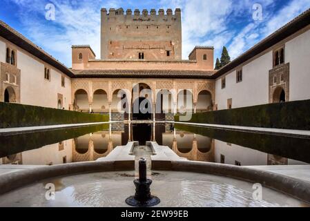 I Giardini dell'Alhambra e Generalife, Granada, Spagna Foto Stock