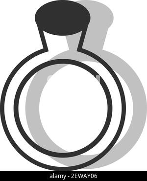 Anello di proposta grigio, illustrazione, vettore su sfondo bianco. Illustrazione Vettoriale