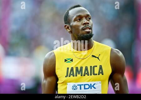 Utilizzare un bullone (Giamaica). 100 metri uomini Semifinali, IAAF World Championships Londra 2017 Foto Stock
