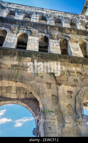 Porta Nigra, porta romana di Treviri, Renania-Palatinato, Germania Foto Stock