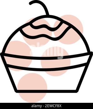 Muffin dolci, illustrazione, vettore su sfondo bianco. Illustrazione Vettoriale