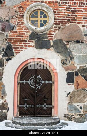 Vecchia chiesa medievale in pietra di Lammi Finlandia Foto Stock