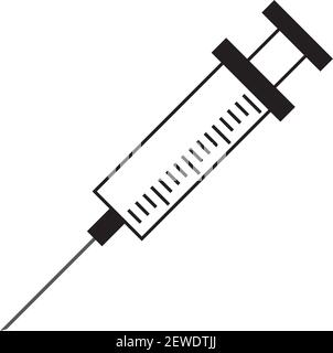 illustrazione vettoriale di una siringa isolata in bianco Illustrazione Vettoriale