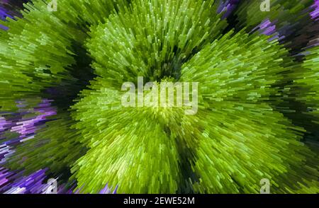 astratto verde brillante e violetto esplosione testurizzata sfondo Foto Stock