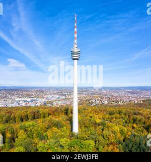 Stuttgart tv torre skyline foto aerea vista città architettura viaggio piazza viaggio.