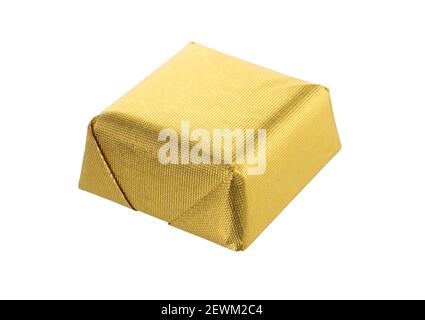 Wrapper caramelle su sfondo bianco, ORO Foto Stock