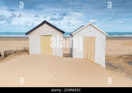 Les Chalets de Blériot-plage, Francia, Côte d'opale Foto Stock