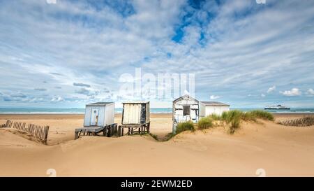 Les Chalets de Blériot-plage, Francia, Côte d'opale Foto Stock