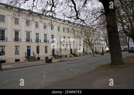 Recentemente ristrutturato Regency case con vista sui Giardini Imperiali Montpelier Cheltenham UK Foto Stock