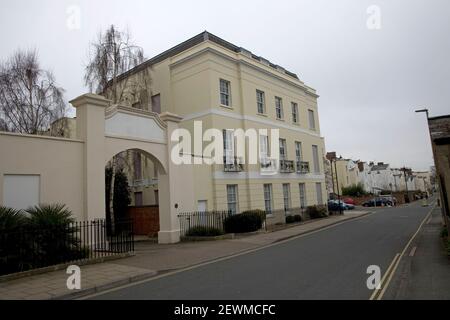 Recentemente ristrutturato Regency case con vista sui Giardini Imperiali Montpelier Cheltenham UK Foto Stock