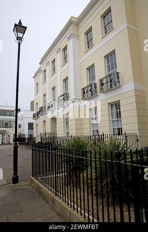 Recentemente ristrutturato Regency case con vista sui Giardini Imperiali Montpelier Cheltenham UK Foto Stock