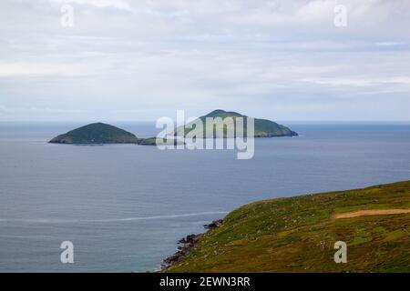 Sciariffo e isole Deenish nel Ring of Kerry Foto Stock