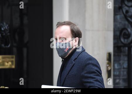 Downing Street Westminster Londra, Regno Unito. 3 marzo 2021. Matt Hancock Segreteria della Salute arriva a Downing Street in Budget Day Credit: MARTIN DALTON/Alamy Live News Foto Stock