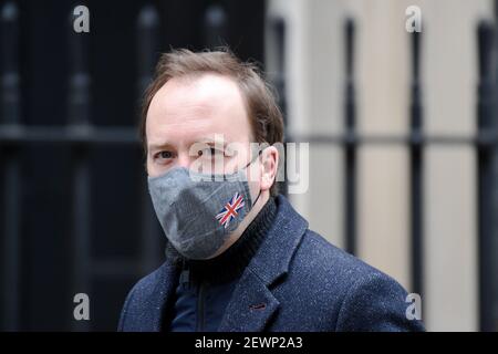 Downing Street Westminster Londra, Regno Unito. 3 marzo 2021. Matt Hancock Segreteria della Salute arriva a Downing Street in Budget Day Credit: MARTIN DALTON/Alamy Live News Foto Stock