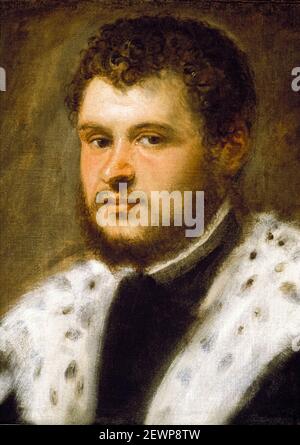 Giovane uomo con barba, ritratto di Jacopo Tintoretto, circa 1555 Foto Stock