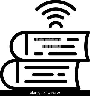 Icona cataloghi wireless. Icona vettoriale dei cataloghi wireless outline per il web design isolato su sfondo bianco Illustrazione Vettoriale