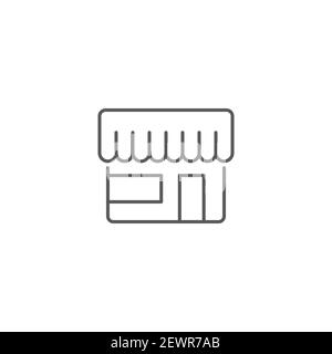 Icona del negozio, colore, linea, simbolo vettoriale, pittogramma lineare isolato su bianco. Simbolo, illustrazione del logo Illustrazione Vettoriale