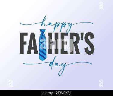 Happy Padri giorno elegante scritta citazione con cravatta a righe blu. Biglietto d'auguri per il giorno del padre felice o sfondo delle vacanze. Papà sei il mio re Illustrazione Vettoriale