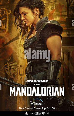 Star Wars: Il Mandaloriano (2020) stagione 2 creato da Jon Favreau e protagonista Gina Carano come Cara Dune nelle continue avventure di un cacciatore di taglie solitario. Foto Stock