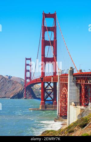 Vista del Golden Gate Bridge, San Francisco, California, Stati Uniti d'America, Nord America Foto Stock