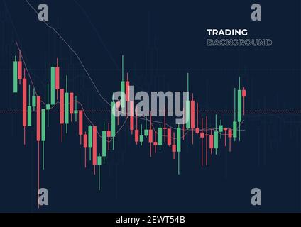 Fondo di borsa o trading grafico a candelabro. Illustrazione Vettoriale