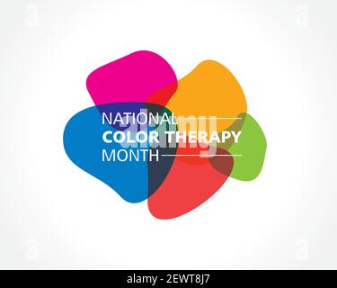 Illustrazione vettoriale del mese nazionale della terapia del colore osservato in marzo, per celebrare il potere healing del colore. Illustrazione Vettoriale