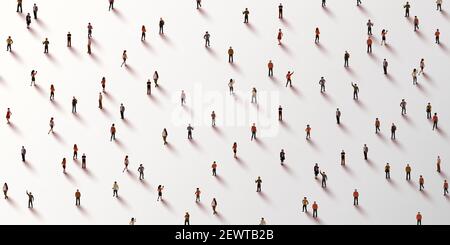 Grande gruppo di persone su sfondo bianco. Concetto di folla di persone. Illustrazione vettoriale Illustrazione Vettoriale