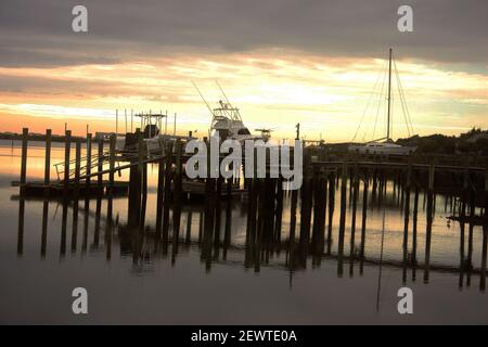 Rampa per barche sull'isola di Anastasia, Florida, USA Foto Stock