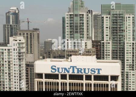 Edifici nel centro di Miami, Florida, Stati Uniti Foto Stock