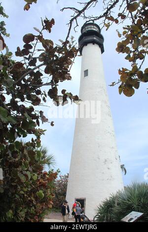 Key Biscayne, FL, Stati Uniti. Il Cape Florida Light nel Bill Baggs Cape Florida state Park. Foto Stock