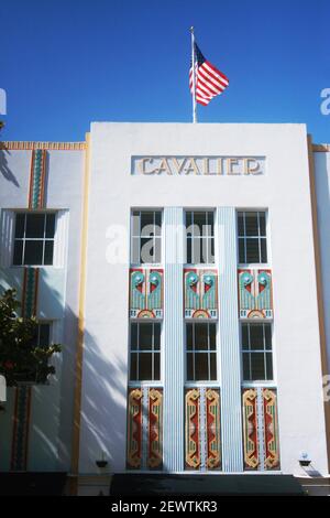 Miami Beach, Florida, Stati Uniti. Hotel Cavalier on Ocean Dr, costruito nel 1936 in stile Artdeco. Foto Stock