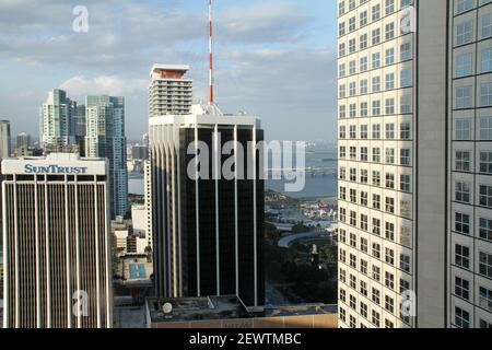 Edifici nel centro di Miami, Florida, Stati Uniti Foto Stock