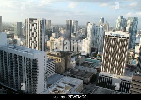 Edifici nel centro di Miami, Florida, Stati Uniti Foto Stock