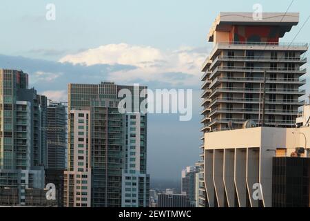 Edifici nel centro di Miami, Florida, Stati Uniti Foto Stock