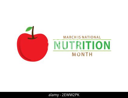 illustrazione vettoriale del progetto di concetto del mese della nutrizione nazionale Illustrazione Vettoriale
