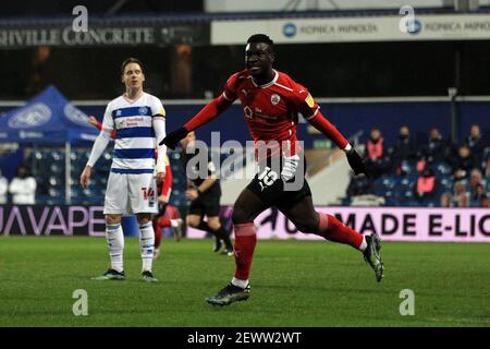 Londra, Regno Unito. 03 marzo 2021. Daryl Dyke di Barnsley celebra il primo gol delle squadre. EFL Skybet Championship, Queens Park Rangers contro Barnsley al Kiyan Prince Foundation Stadium di Loftus Road a Londra mercoledì 3 marzo 2021. Questa immagine può essere utilizzata solo per scopi editoriali. Solo per uso editoriale, è richiesta una licenza per uso commerciale. Nessun utilizzo nelle scommesse, nei giochi o nelle pubblicazioni di un singolo club/campionato/giocatore. pic by Steffan Bowen/Andrew Orchard sports photography/Alamy Live news Credit: Andrew Orchard sports photography/Alamy Live News Foto Stock