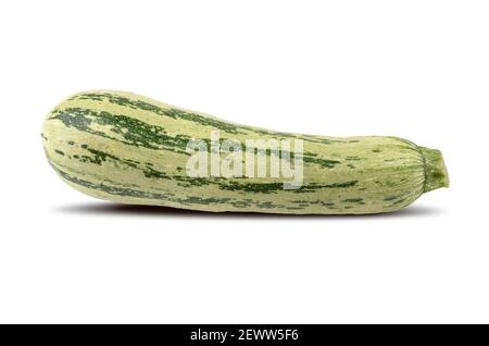 Zucchine grezze isolate su sfondo bianco. Foto Stock