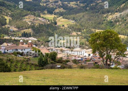 Vista dalle alture di Monguí, Boyacá, Colombia Foto Stock