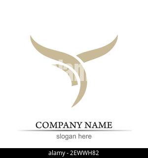 Bull logo avvisatore acustico e simboli modello app icone Illustrazione Vettoriale