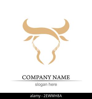 Bull logo avvisatore acustico e simboli modello app icone Illustrazione Vettoriale