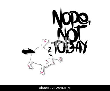 No, non oggi caratteri testo su sfondo bianco in illustrazione vettoriale. Illustrazione Vettoriale