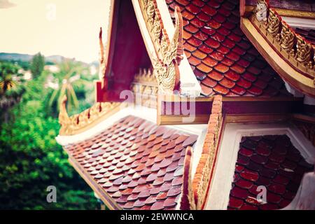 Visita di un tempio buddista in Thailandia. Foto Stock