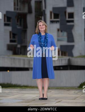 Edimburgo, Scozia, Regno Unito. 3 marzo 2021. Nella foto: Michelle Ballantyne MSP Scottish leader of Reform UK e MSP per il Sud della Scozia. Michelle è un ex membro del Partito conservatore e unionista scozzese, dove ha recentemente dimesso la sua appartenenza al partito. Si unisce al Partito riformista britannico fondato da Nigel Farage e Catherine Blaiklock con lo scopo dichiarato di sostenere la Brexit Credit: Colin Fisher/Alamy Live News Foto Stock