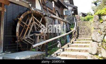 Vecchia strada giapponese, città stazione di Nakasendo, Magome-jyuku. Magome è un'antica città postale nella valle di Kiso. Durante il periodo Edo. Foto Stock