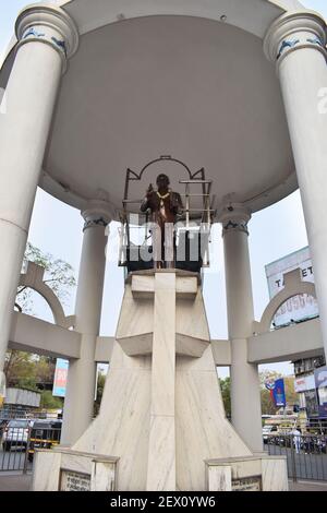 27 febbraio 2021, Pune, Maharashtra, India. Statua di Dr.Babasaheb Ambedkar al M.G. Strada, Pune Foto Stock